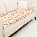 Krem Hardal Organik Desenli Kanepe Koltuk Örtüsü