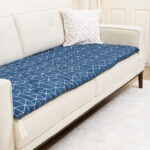 Lacivert Modern Geometrik Desenli Kanepe Koltuk Örtüsü