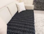 Siyah Minimal Geometrik Desenli Kanepe Koltuk Örtüsü - Görsel 4