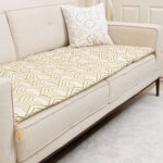 Fıstık Yeşili Geometrik Desenli Kanepe Koltuk Örtüsü