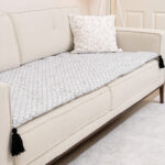 Siyah Beyaz Geometrik Desenli Desenli Kanepe Koltuk Örtüsü