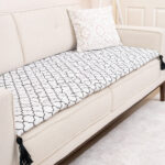 Gri Yonca Desenli Kanepe Koltuk Örtüsü